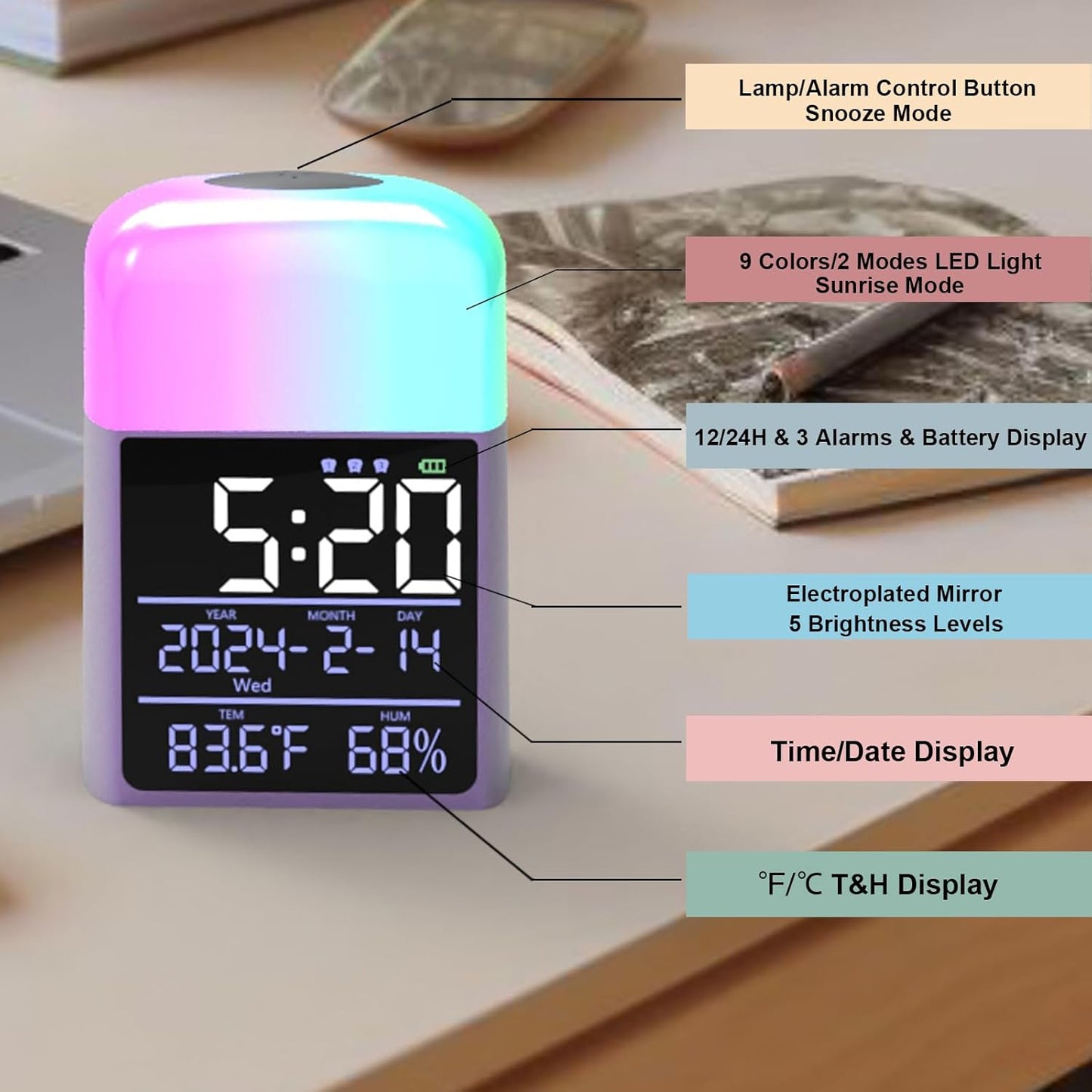 3 in 1 Wireless Charging Station,Wireless Charger Compatible with Iphone 16/15/14/13/Pro/Max/Xs/Plus.For Apple Watch,Charging Dock for Airpods with Digital Alarm Clock and Night Light (Y21)