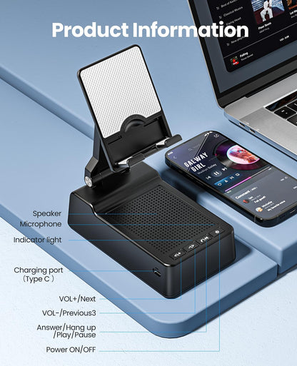 Gifts for Men Women, Phone Stand with Bluetooth Speaker, HD Surround Sound Speaker, Compatible with All Iphone/Android Phones Ipad Kindle, Cool Gadget Gift for Men Women Dad Mom Christmas Birthday