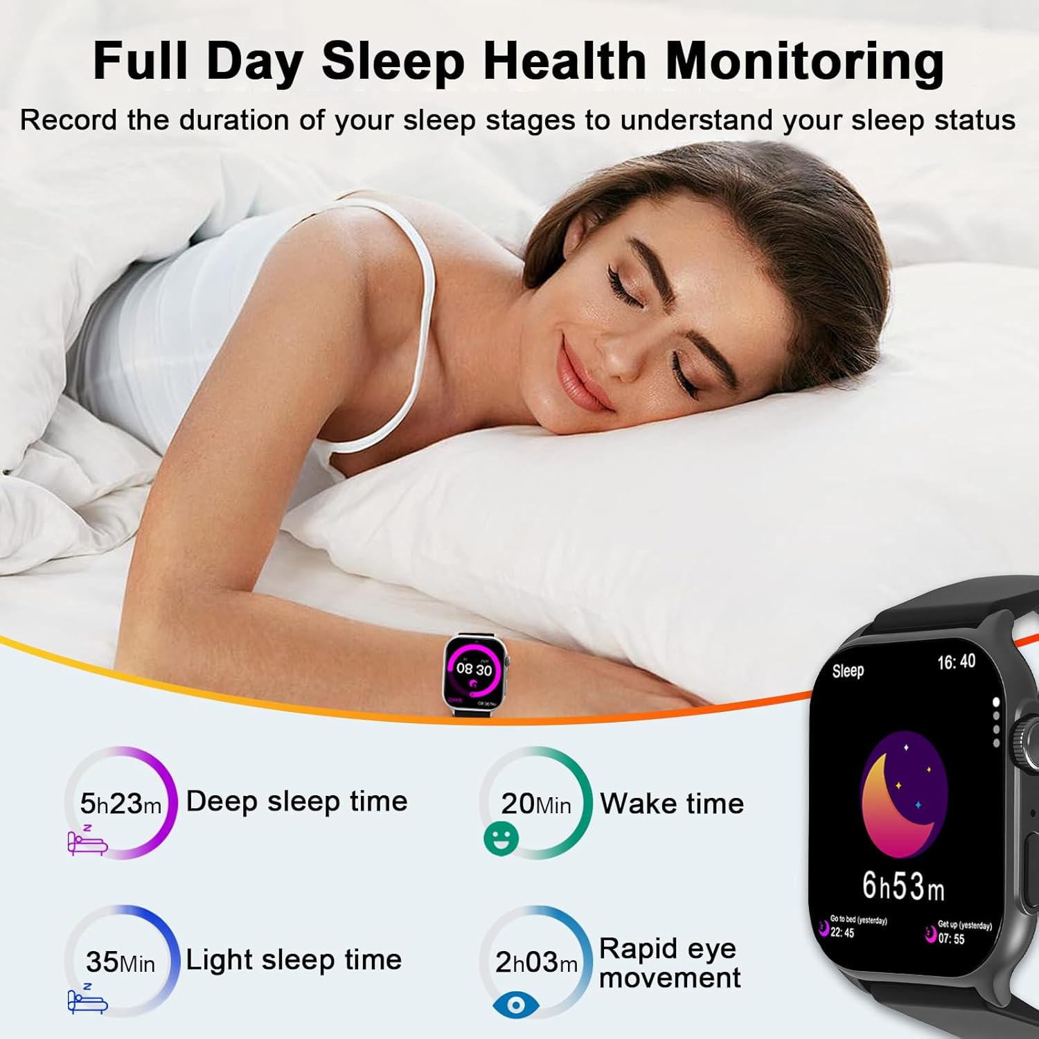 Smart Watch with 1.95" AMOLED Display, Chatgpt AI& Bluetooth Call, Fitness Tracker for Women Men, Heart Rate & Sleep Monitor, 100+ Sports Modes, 10 Days Battery, IP68 Waterproof, Silver