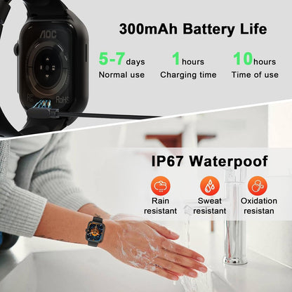 Smart Watch with 1.95" AMOLED Display, Chatgpt AI& Bluetooth Call, Fitness Tracker for Women Men, Heart Rate & Sleep Monitor, 100+ Sports Modes, 10 Days Battery, IP68 Waterproof, Silver