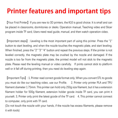 3D Printer Entry Level Compatible with PLA TPU 1.75Mm Filament Include Power Adaptor.